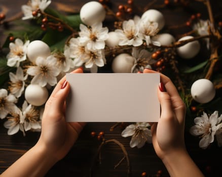 Blank notepad with customizable space for text. Holiday season and Christmas celebration.