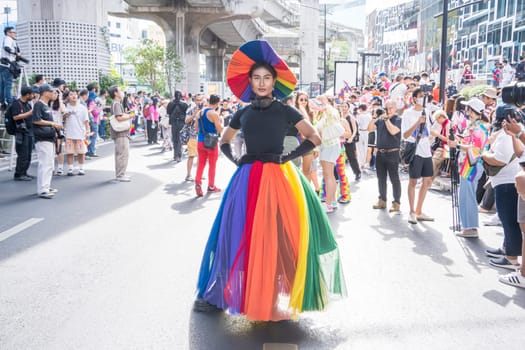 Bangkok, Thailand - JUN 4, 2023 Siam Center The World of Freedom and Pride 2023, The short action and atmosphere of people joins celebrations in the event.