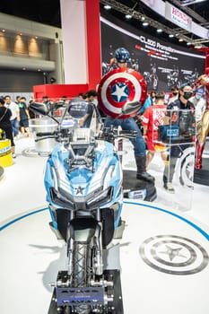 Nonthaburi, Thailand - APR 2, 2023 Motorcycle at The 44th Bangkok international motor show 2023 at IMPACT Arena, Muang Thong Thani, Nonthaburi, Thailand.