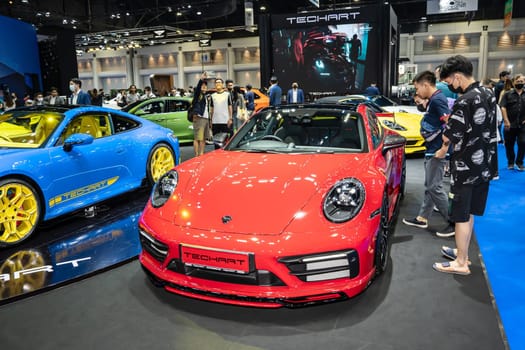 Nonthaburi, Thailand - APR 2, 2023 Car at The 44th Bangkok international motor show 2023 at IMPACT Arena, Muang Thong Thani, Nonthaburi, Thailand.