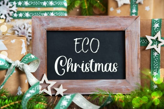 Text ECO Christmas And Green, Sustainable Christmas Decoration, Winter Decoration, Eco-Friendly