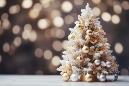 Holiday season with beautiful indoor Christmas decoration background