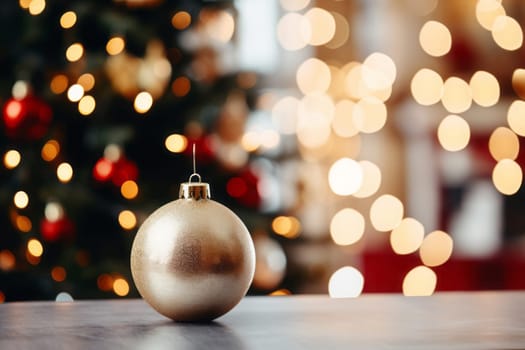 Holiday season with beautiful indoor Christmas decoration background.