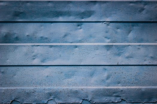 Texture blue corrugated sheet metal fence. Background