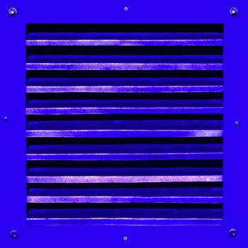blue metal openings for ventilation out.
