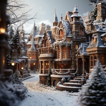 Holiday season with beautiful indoor Christmas decoration background.