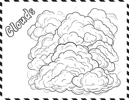 Clouds Coloring Page Drawing For Kids