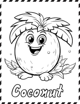 Coconut Coloring Page for Kids