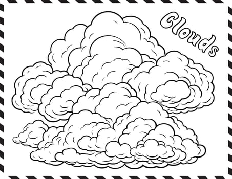 Clouds Coloring Page Drawing For Kids
