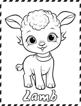 Coloring Book Children Cute Little Lamb Coloring Page For Kids