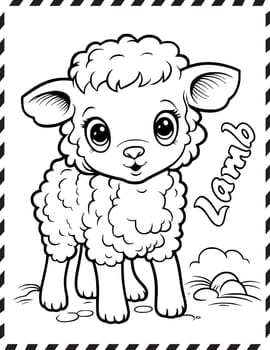 Coloring Book Children Cute Little Lamb Coloring Page For Kids