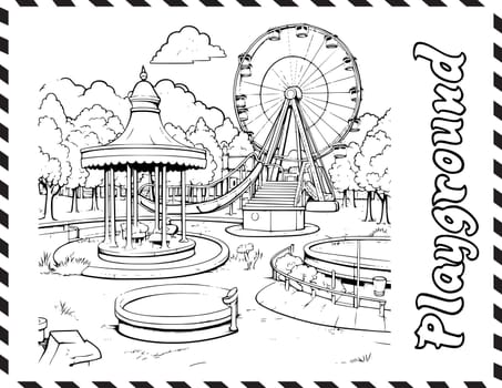 Children's Playground Coloring Pages Drawing For Kids