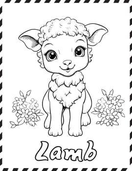 Coloring Book Children Cute Little Lamb Coloring Page For Kids