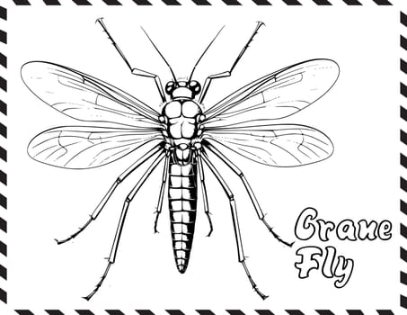 Crane Fly Coloring Page for Kids