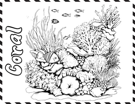 Coral Coloring Pages for Kids