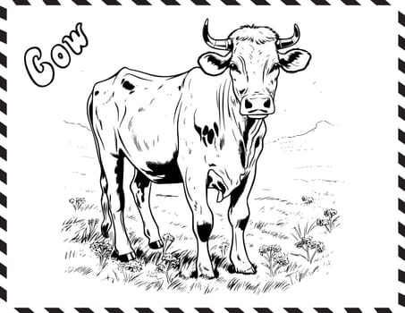 Cow Coloring Page For Kids