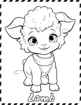 Coloring Book Children Cute Little Lamb Coloring Page For Kids