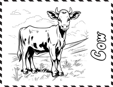 Cow Coloring Page For Kids
