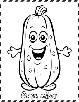 Cucumber Coloring Page Drawing For Kids