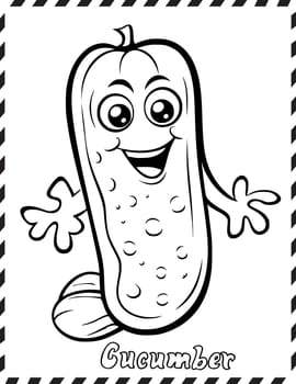 Cucumber Coloring Page Drawing For Kids