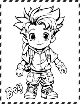 cute boy coloring pages drawing for kids