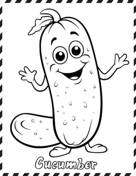 Cucumber Coloring Page Drawing For Kids