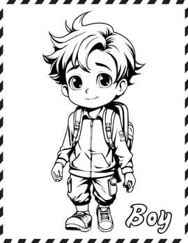 cute boy coloring pages drawing for kids