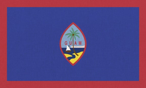 Flag of Guam. Official symbol of organized, unincorporated territory of the United States. 3D illustration. Official symbol of flag of Guam. Island country