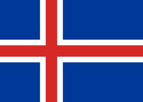 Flag of Iceland. Icelandic flag. Icelandic national flag. Republic of Iceland. European country