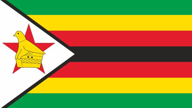 flag of Zimbabwe. National Zimbabwean flag. Zimbabwe national flag. Republic of Zimbabwe