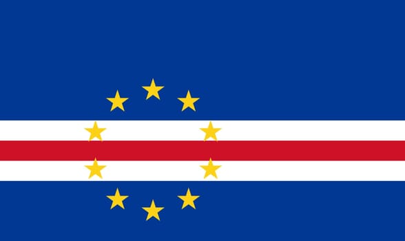 Flag of Cape verde. National Cape verde flag. Cape verde national flag on textured background. Fabric Texture. Republic of Cabo Verde. Island country