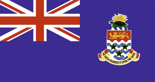 Flag of Cayman Islands. Official symbol of Cayman Islands. 3D illustration. Officail flag of Cayman Islands. Island country