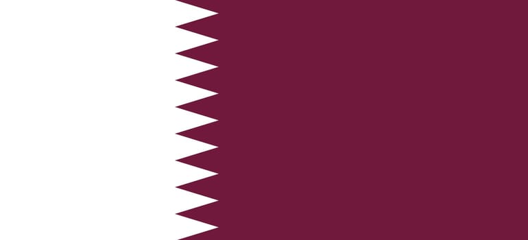 Flag of Qatar. Qatar national flag. Asian country. Doha capital. State symbol