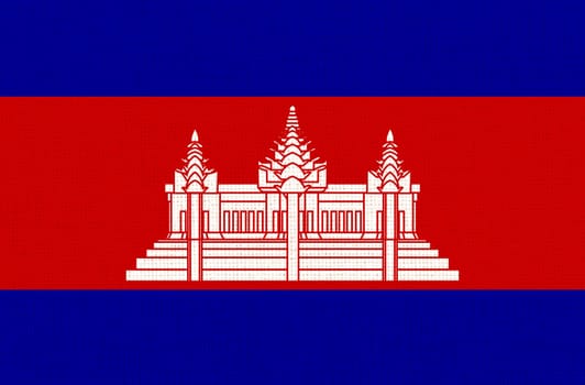 flag of Cambodia. National Cambodia flag on fabric surface. Cambodia national flag on textured background. Fabric Texture. Asian country