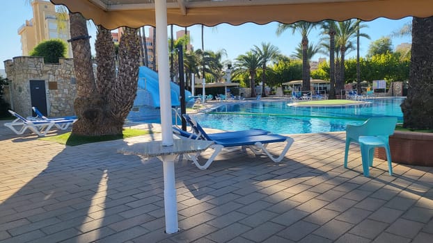 PENISCOLA,SPAIN - NOVEMBER 10.2022  Peniscola ,Spain - 10.2022: RV park and campsite in Peniscola at Camping Eden directly on the beach of Peniscola