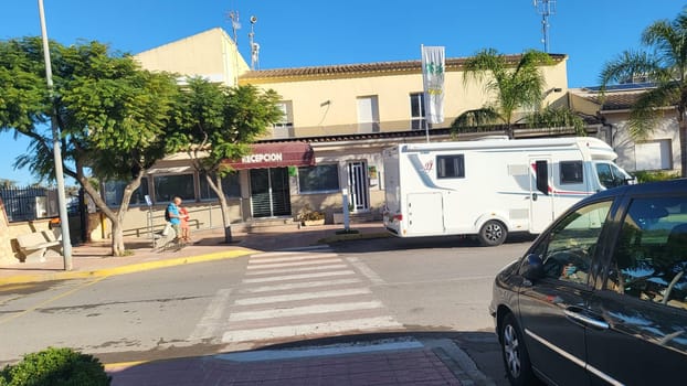 PENISCOLA,SPAIN - NOVEMBER 10.2022  Peniscola ,Spain - 10.2022: RV park and campsite in Peniscola at Camping Eden directly on the beach of Peniscola