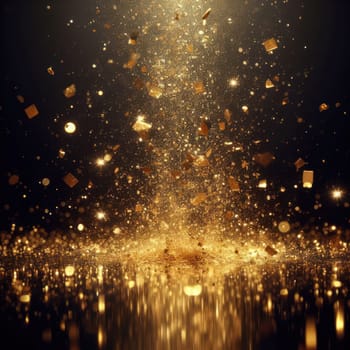 abstract falling gold sparkles and glitter background