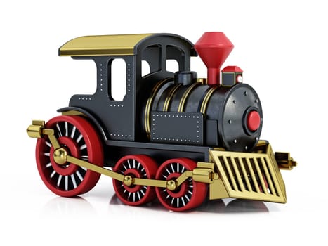 Toy train isolated on white background. 3D illustration.