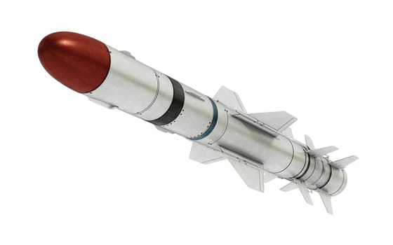Missile isolated on white background. 3D illustration.