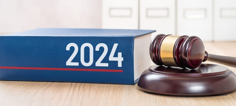 A law book with a gavel - 2024