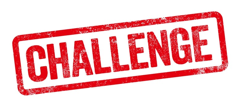 Red stamp on a white background - Challenge