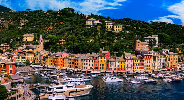 PORTOFINO, ITA - SEP 15, 2023: Architecture of Portofino in Liguria, Italy