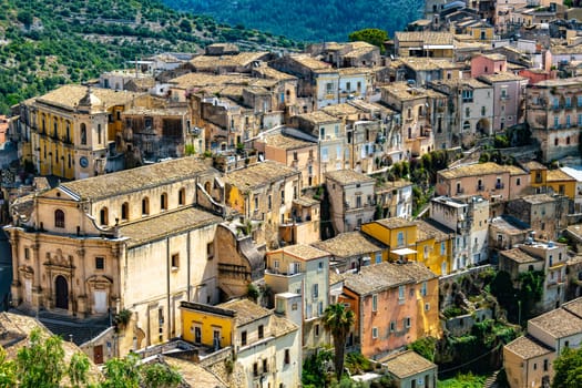 View of Ragusa in Val di Noto, southern Sicily, Italy