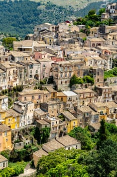 View of Ragusa in Val di Noto, southern Sicily, Italy