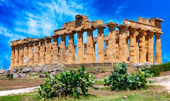 The Temple of Hera at Selinunte, an ancient Greek city on the south-western coast of Sicily in Italy