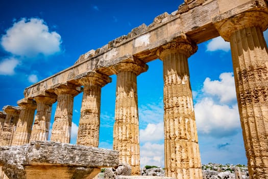 The Temple of Hera at Selinunte, an ancient Greek city on the south-western coast of Sicily in Italy