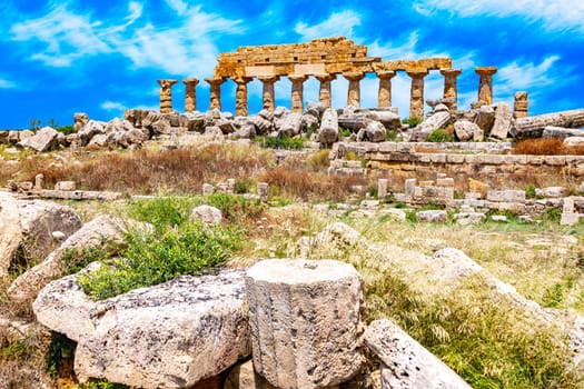 The Temple C at Selinunte, an ancient Greek city on the south-western coast of Sicily in Italy