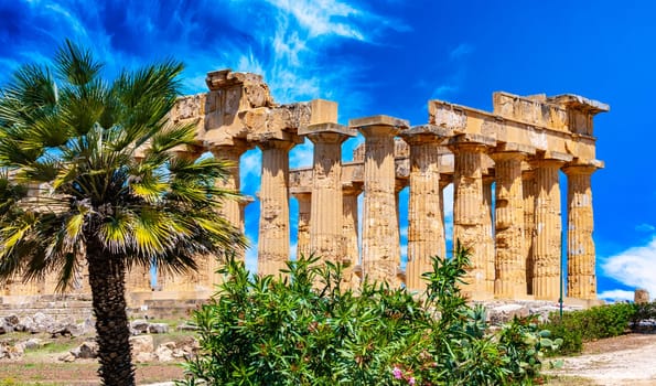 The Temple of Hera at Selinunte, an ancient Greek city on the south-western coast of Sicily in Italy