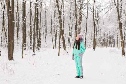 beautiful girl in the winter outdoors. Christmas