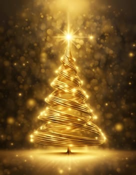 Shining and glowing Christmas tree